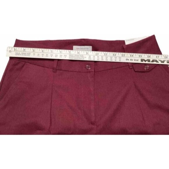 Liz Claiborne Slim Leg Ankle Pants Burgundy Women’s Size 12 NWT Trouser - Picture 7 of 8